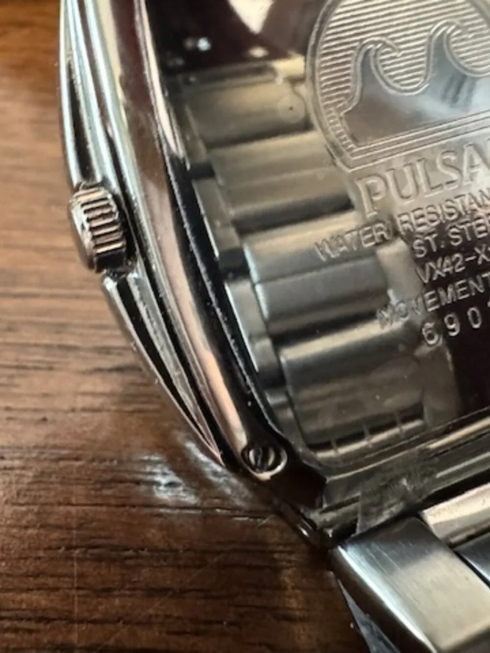 Pulsar Men's Stainless Steel Black Dial Watch